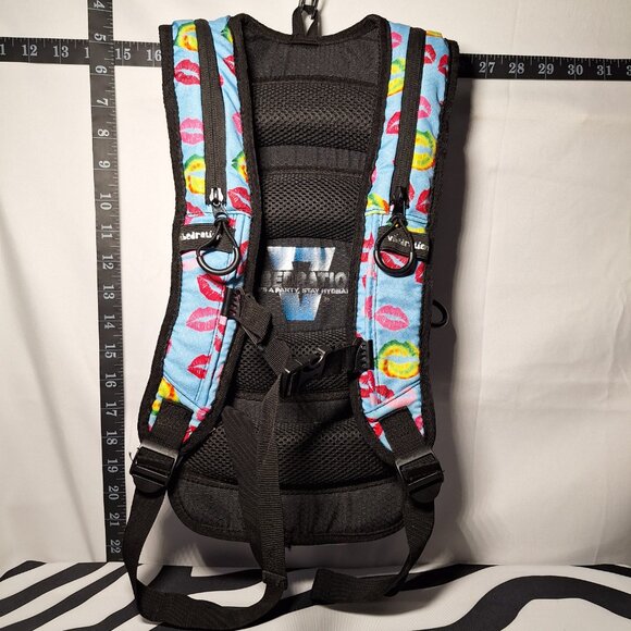 Vibedration Hydration Backpack with bladder - Blue w/ Red+ Kisses (NWOT??) main image 8